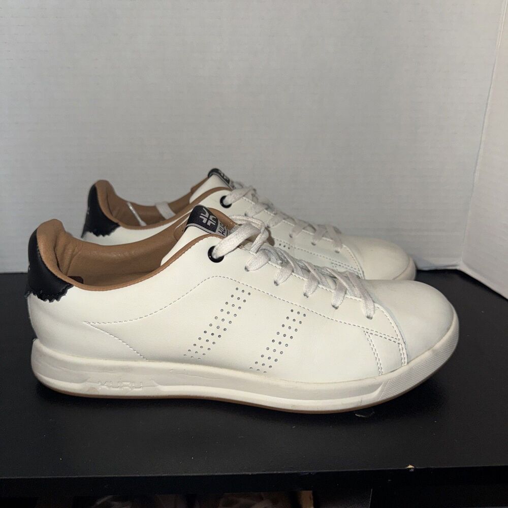 Kuru ROAM White Classic Court Sneaker Men Size 8 Leather Comfort Shoes